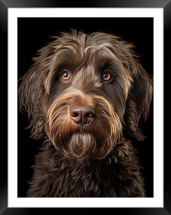 Labradoodle Portrait Framed Mounted Print by Steve Smith