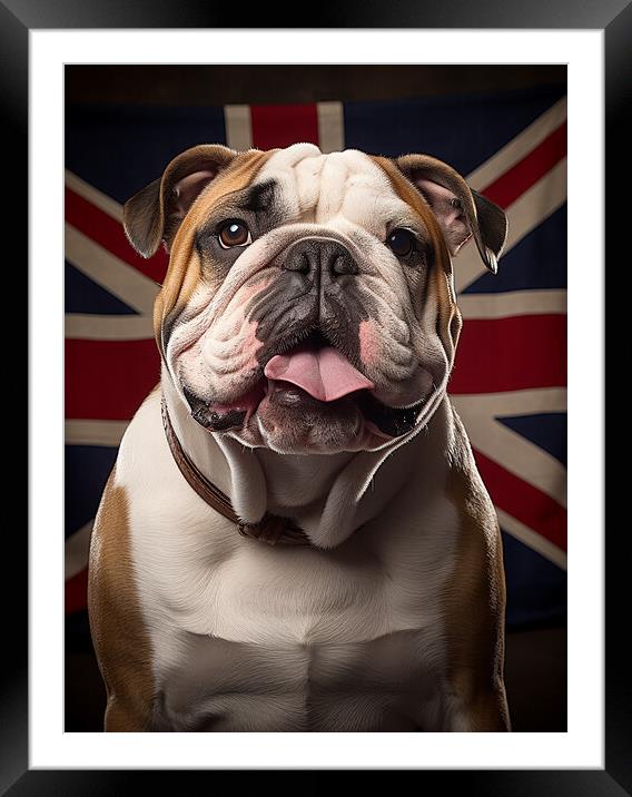 British Bulldog Portrait Framed Mounted Print by Steve Smith