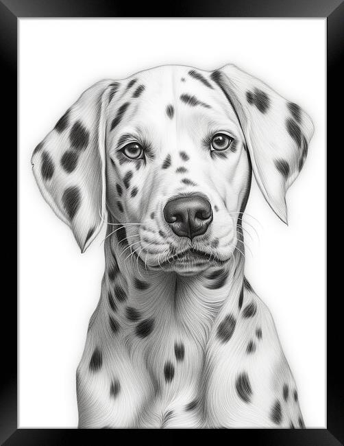 Pencil Drawing Dalmatian Framed Print by Steve Smith