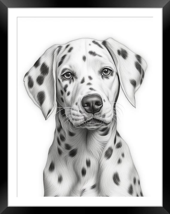 Pencil Drawing Dalmatian Framed Mounted Print by Steve Smith
