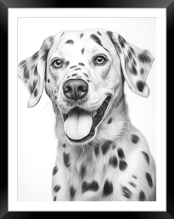 Pencil Drawing Dalmatian Framed Mounted Print by Steve Smith