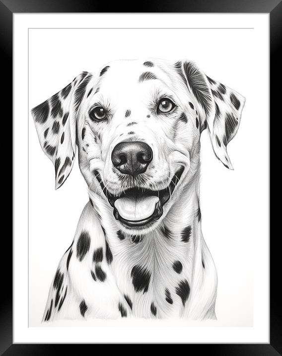 Pencil Drawing Dalmatian Framed Mounted Print by Steve Smith