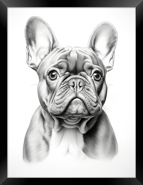 Pencil Drawing French Bulldog Framed Print by Steve Smith