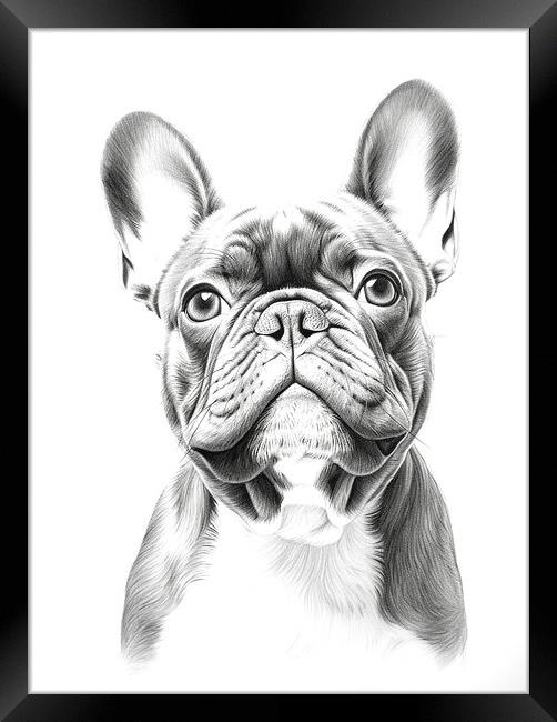 Pencil Drawing French Bulldog Framed Print by Steve Smith