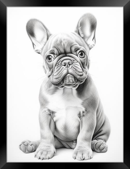 Pencil Drawing French Bulldog Framed Print by Steve Smith