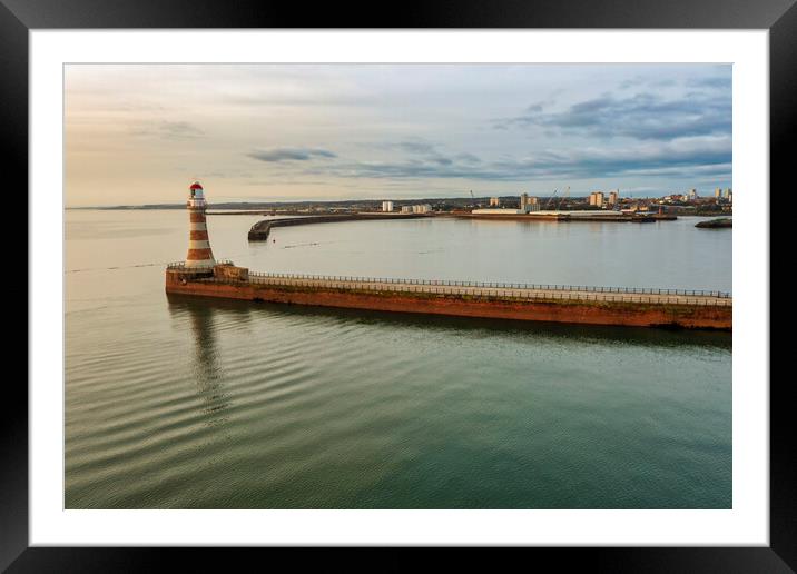 Roker Pier and Lighthouse Framed Mounted Print by Steve Smith