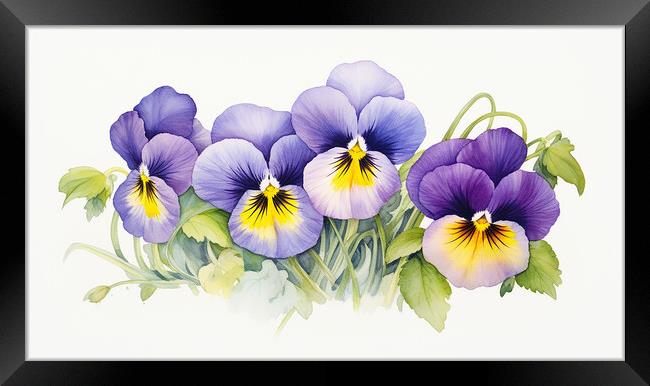 Watercolour Pansies Framed Print by Steve Smith