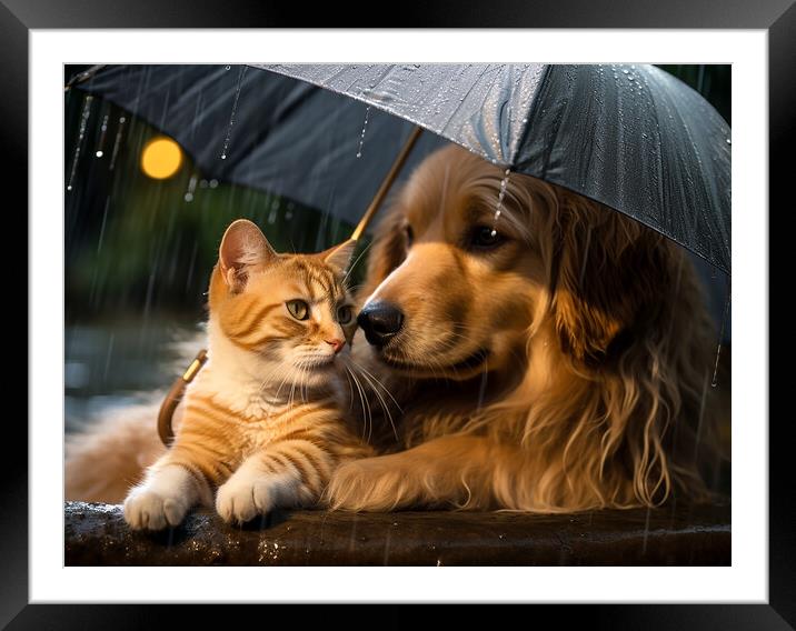 Raining Cats And Dogs Framed Mounted Print by Steve Smith