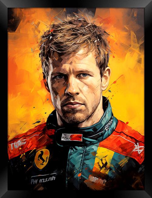 Sebastian Vettel Framed Print by Steve Smith