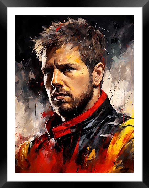 Sebastian Vettel Framed Mounted Print by Steve Smith