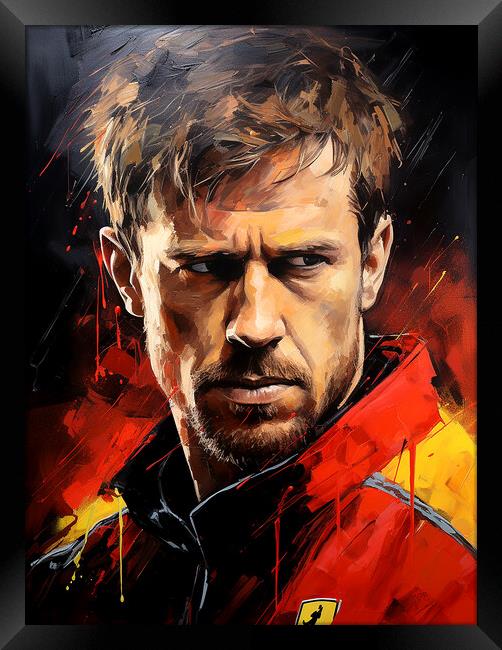 Sebastian Vettel Framed Print by Steve Smith