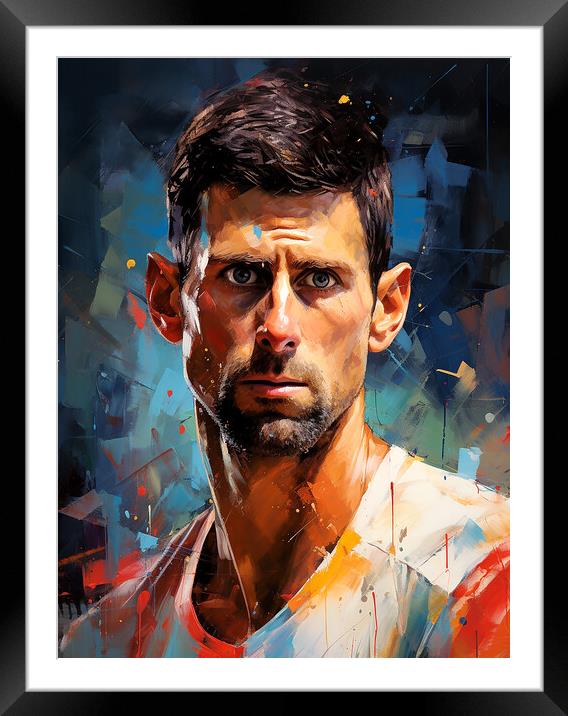 Novak Djokovic Framed Mounted Print by Steve Smith