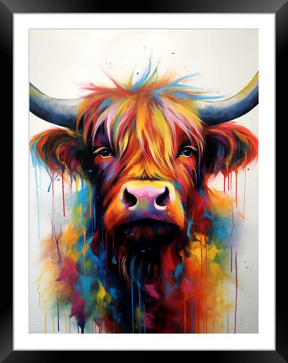 Highland Cow Portrait Framed Mounted Print by Steve Smith