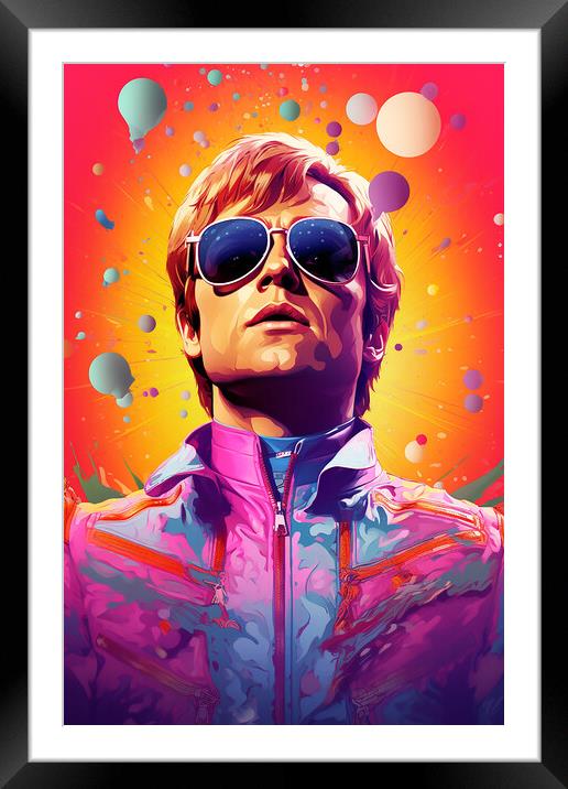 Elton John Framed Mounted Print by Steve Smith