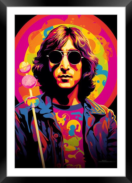 John Lennon Framed Mounted Print by Steve Smith