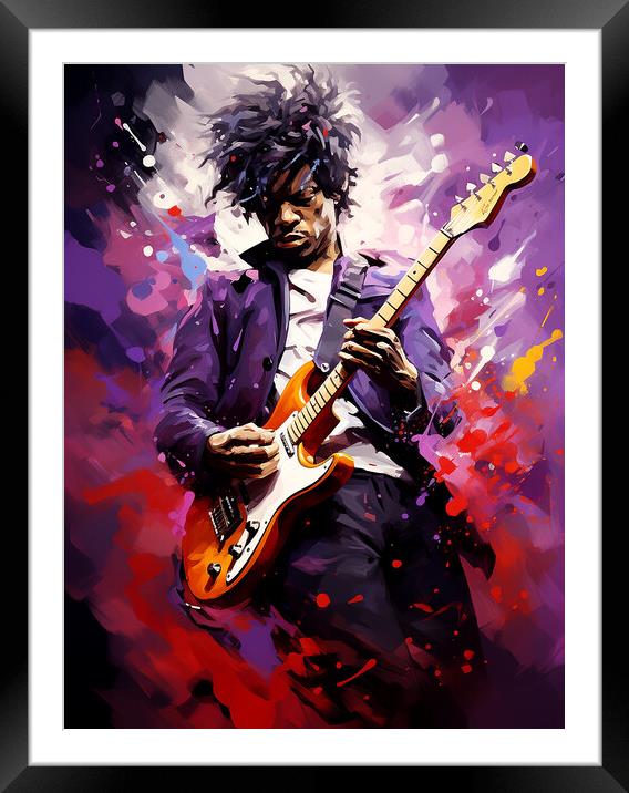 Jimi Hendrix Framed Mounted Print by Steve Smith