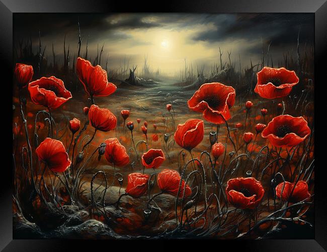 Flanders Field Poppies Framed Print by Steve Smith