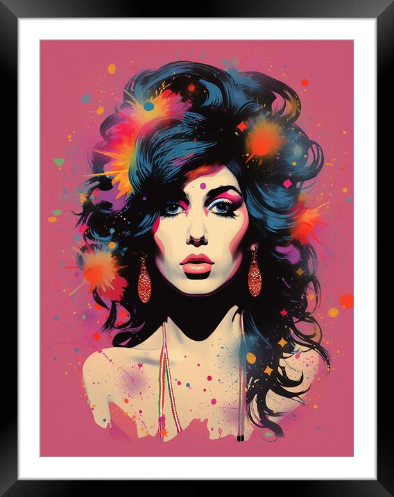 Amy Winehouse Framed Mounted Print by Steve Smith