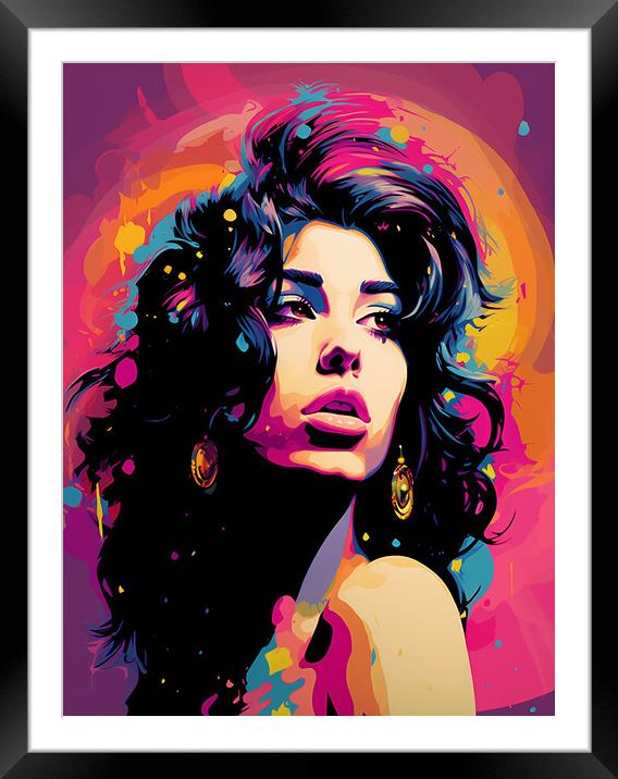 Amy Winehouse Framed Mounted Print by Steve Smith