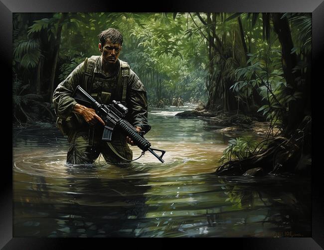 Jungle Warfare Framed Print by Steve Smith