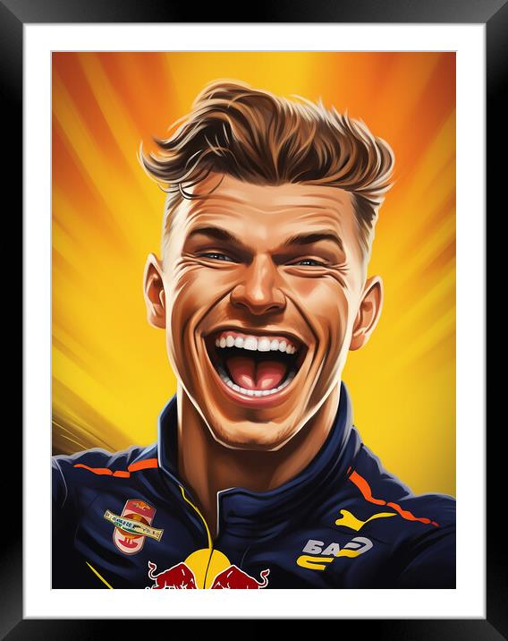 Caricature of Max Verstappen Framed Mounted Print by Steve Smith