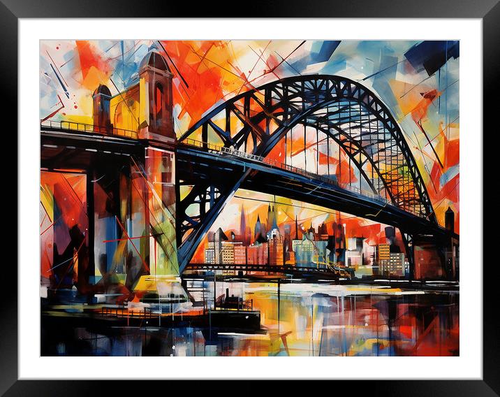 Tyne Bridge Abstract Framed Mounted Print by Steve Smith