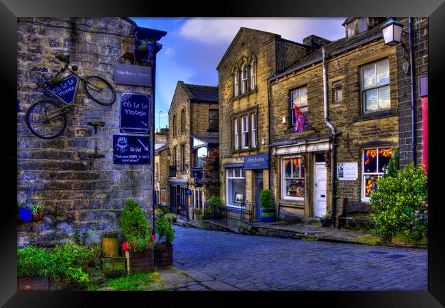 Haworth Main Street Framed Print by Steve Smith