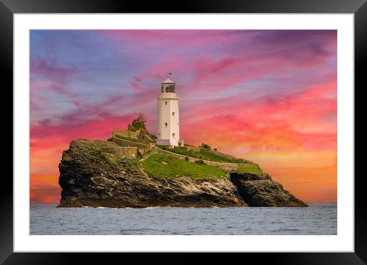 Godrevy Lighthouse Framed Mounted Print by Steve Smith