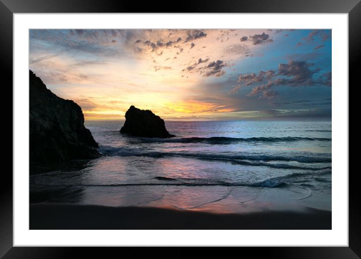 Holywell Bay Cornwall Framed Mounted Print by Steve Smith