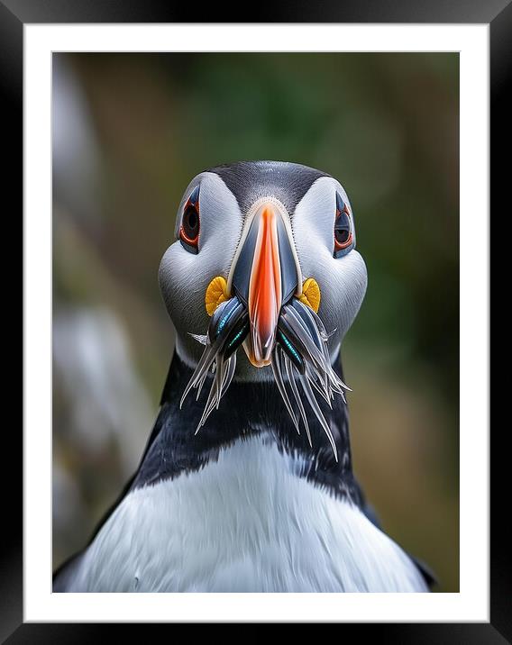 Puffin Framed Mounted Print by Steve Smith