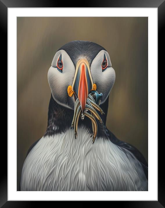 Puffin Framed Mounted Print by Steve Smith