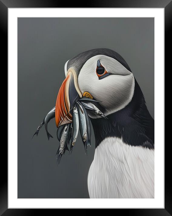 Puffin Framed Mounted Print by Steve Smith