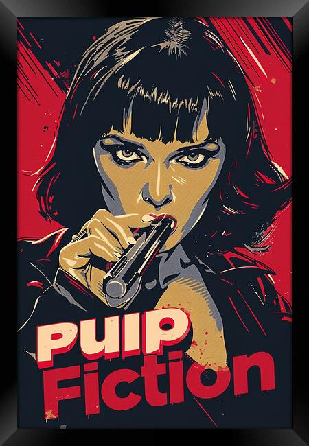 Pulp Fiction Retro Poster Framed Print by Steve Smith