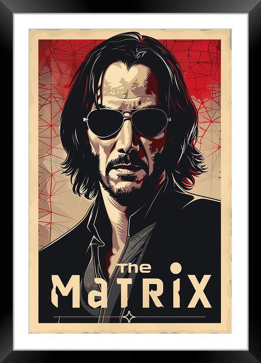 The Matrix Poster Framed Mounted Print by Steve Smith