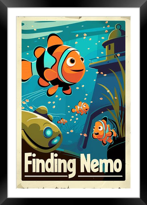 Finding Nemo Poster Framed Mounted Print by Steve Smith