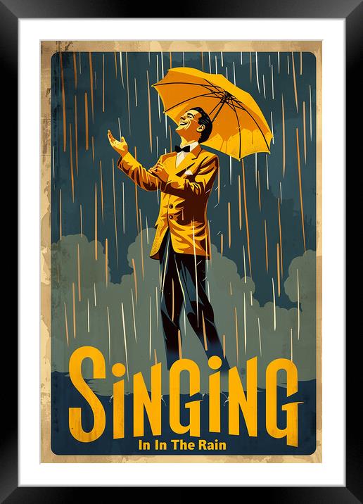 Singing In The Rain Poster Framed Mounted Print by Steve Smith