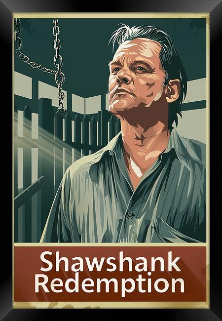 Shawshank Redmption Poster Framed Print by Steve Smith
