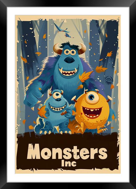 Monsters Inc Poster Framed Mounted Print by Steve Smith