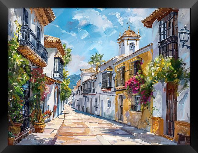 Marbella Old Town Framed Print by Steve Smith