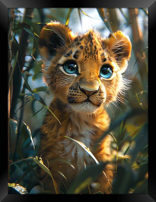 Liam The Lion Cub Framed Print by Steve Smith