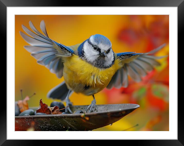 Blue Tit Framed Mounted Print by Steve Smith