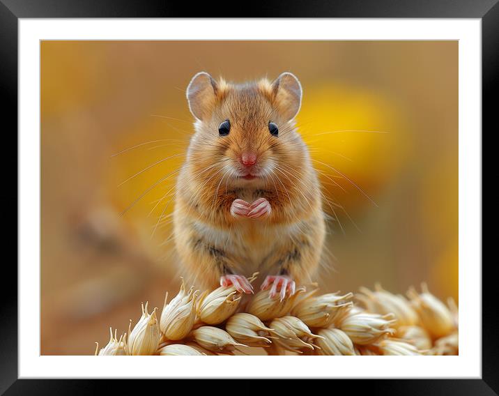 Harvest Mouse Framed Mounted Print by Steve Smith