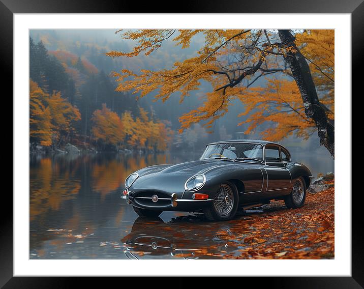 E Type Jaguar Framed Mounted Print by Steve Smith