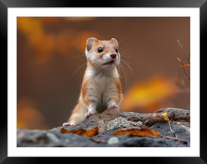 Stoat Framed Mounted Print by Steve Smith