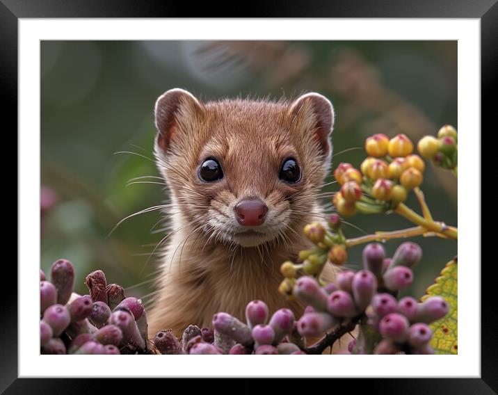 Stoat Framed Mounted Print by Steve Smith