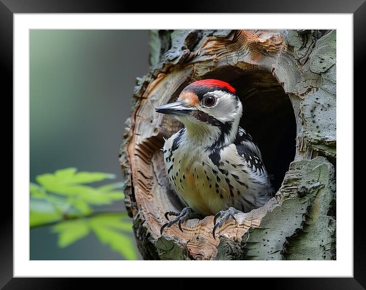 Greated Spotted Woodpecker Framed Mounted Print by Steve Smith