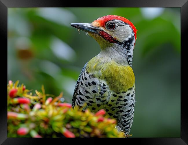 Green Woodpecker Framed Print by Steve Smith