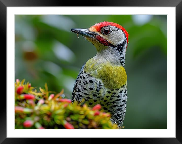 Green Woodpecker Framed Mounted Print by Steve Smith