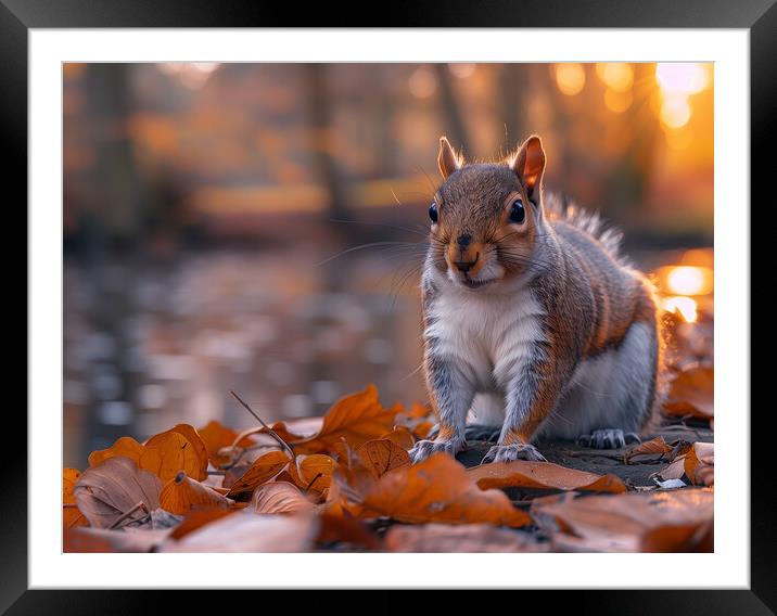 Grey Squirrel Framed Mounted Print by Steve Smith