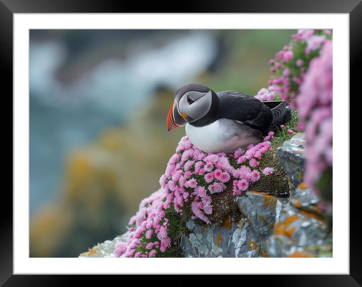 Puffin Framed Mounted Print by Steve Smith